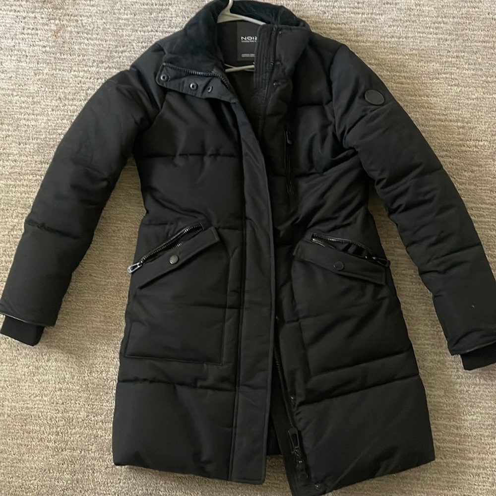 Noize Black Long Winter Puffer Coat